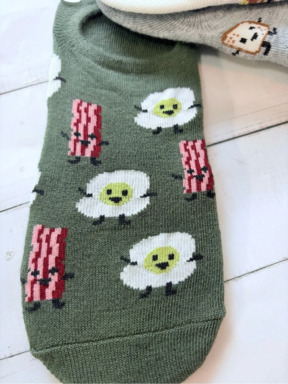 Hello Socks! Set of 3 Liner Socks Breakfast Foods NWT